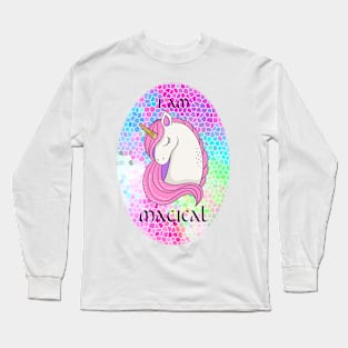 Beautiful Magical Pink Unicorn Long Sleeve T-Shirt